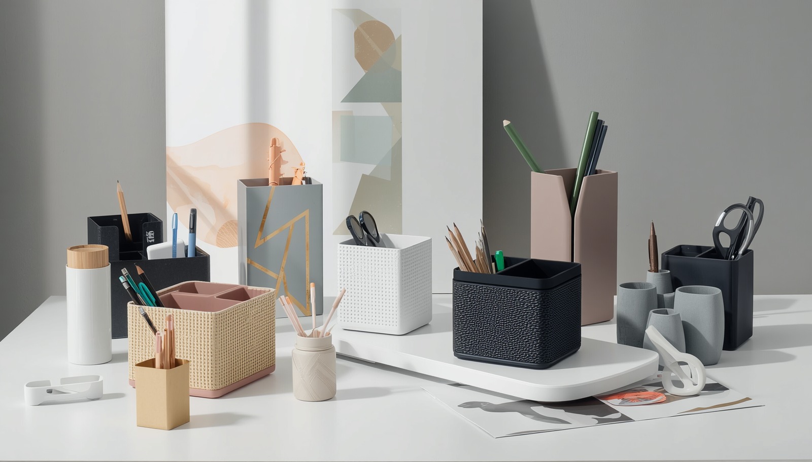 Pen holders and desk caddies