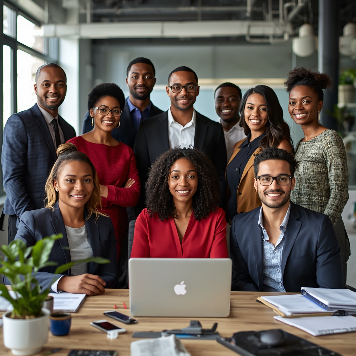 Diverse professional team at work